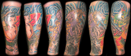 Japanese Dragon Tattoo On Leg