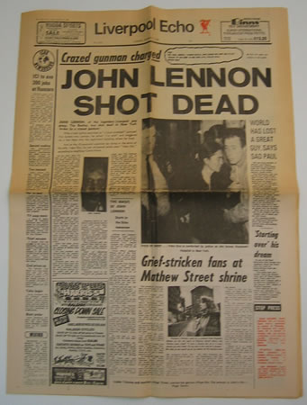 John Lennon Death Newspaper