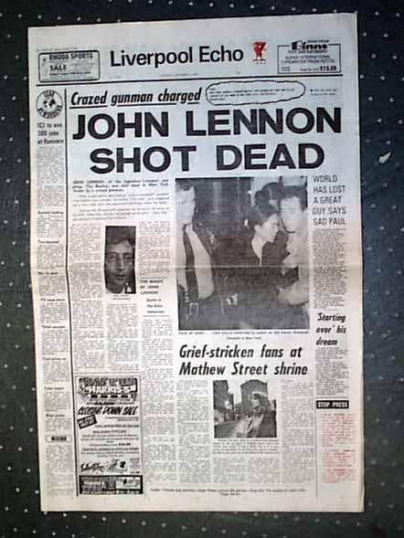 John Lennon Death Newspaper