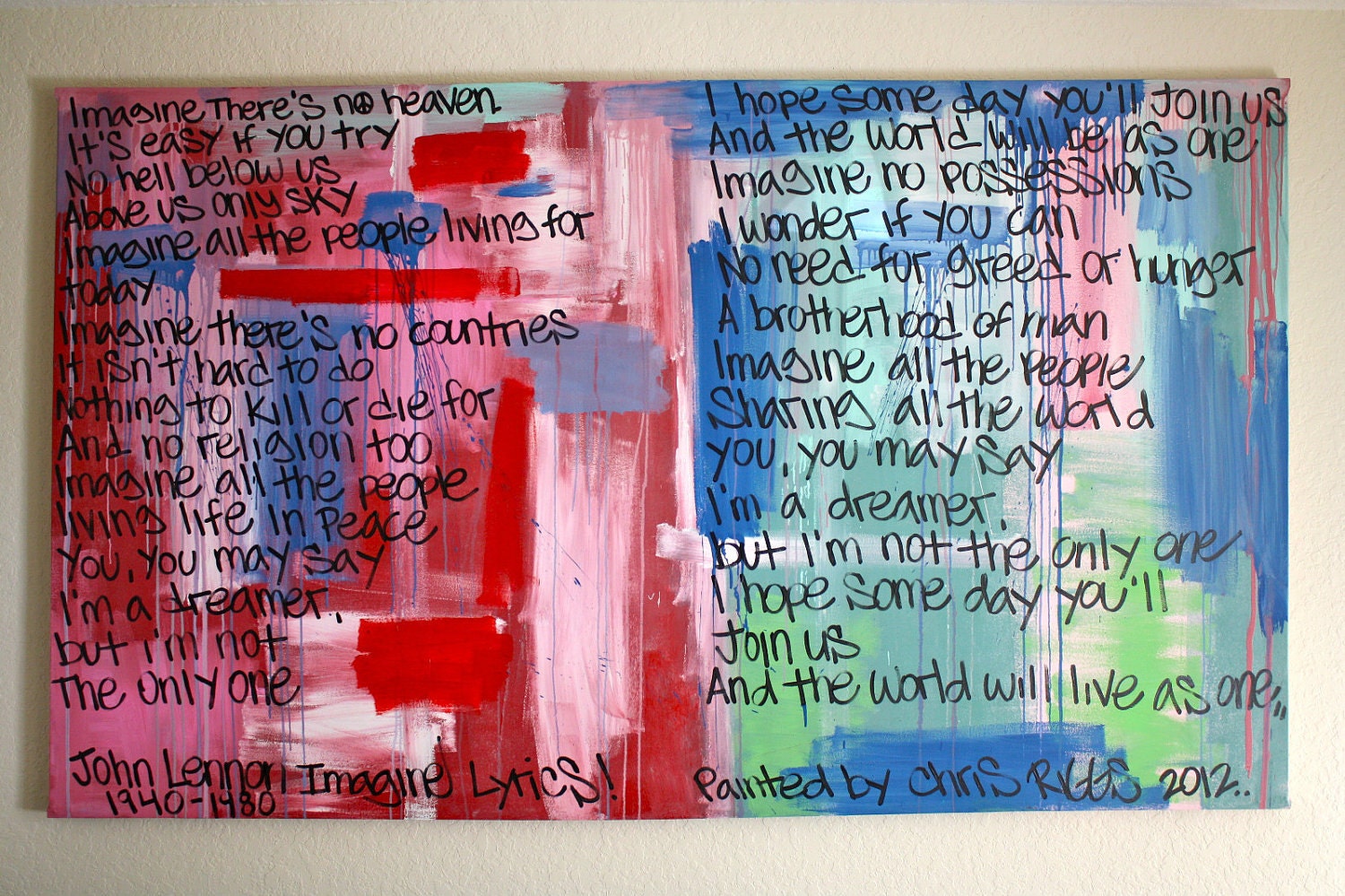 John Lennon Imagine Lyrics Framed