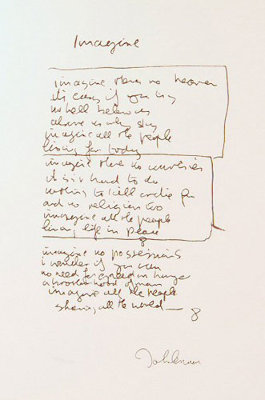 John Lennon Imagine Lyrics Framed