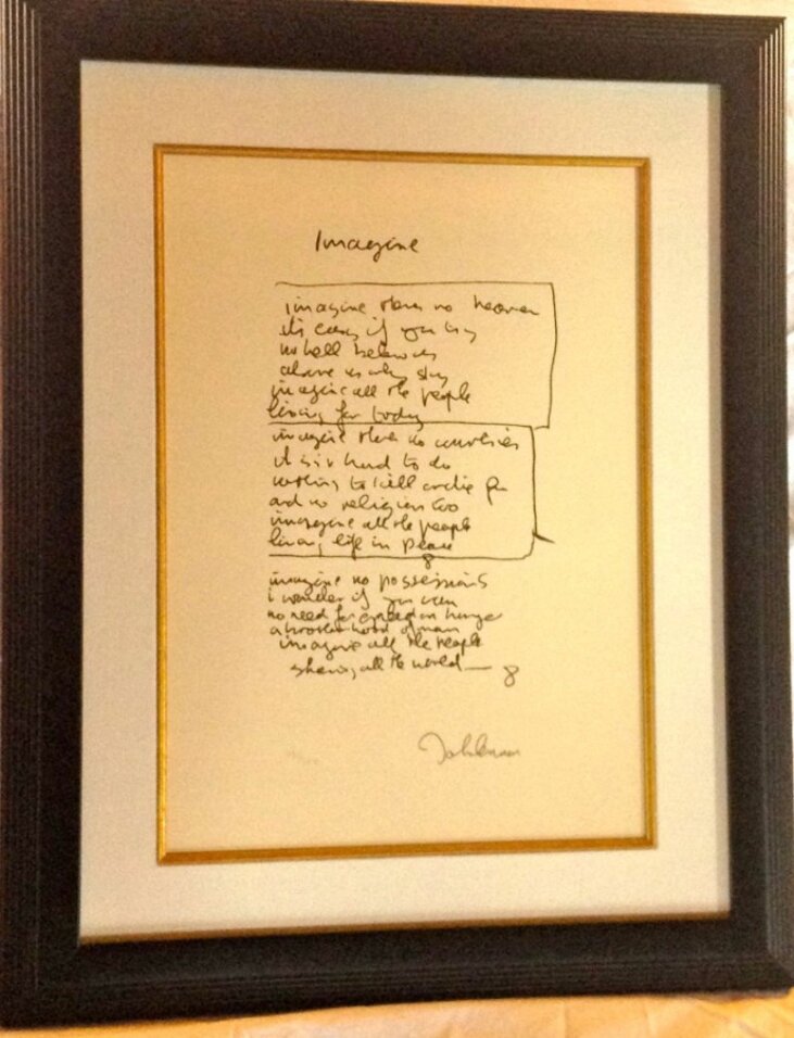 John Lennon Imagine Lyrics Framed