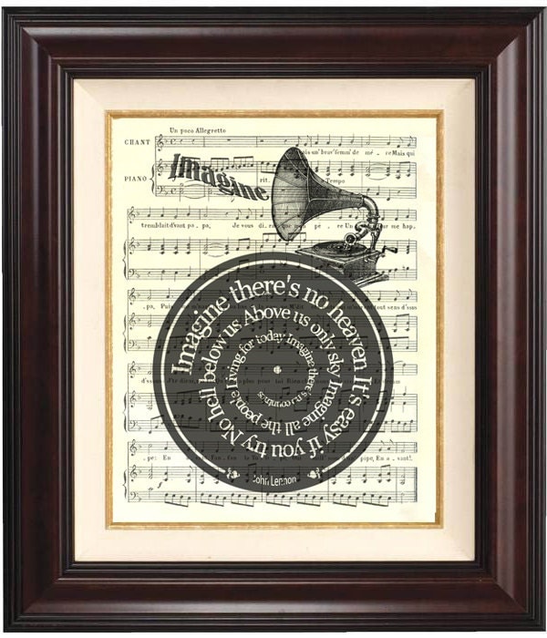 John Lennon Imagine Lyrics Framed