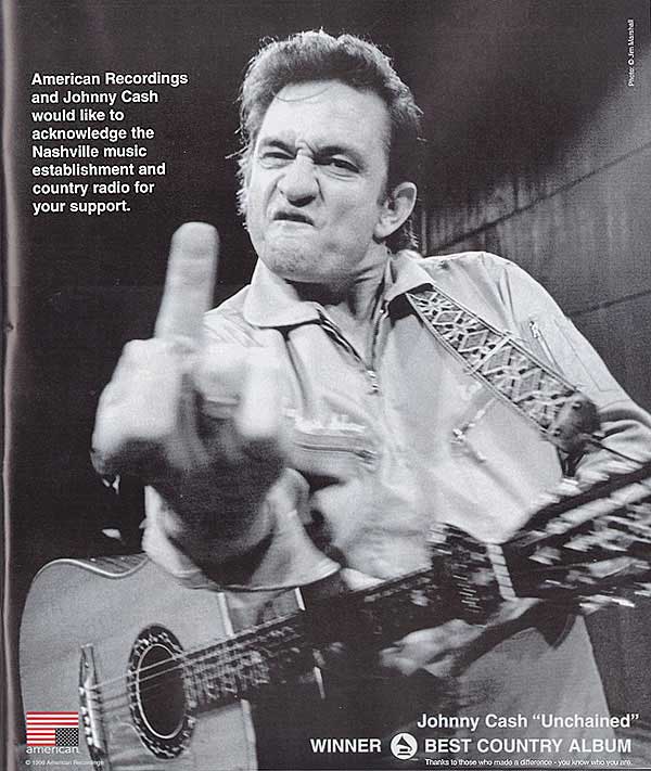 Johnny Cash Finger Poster