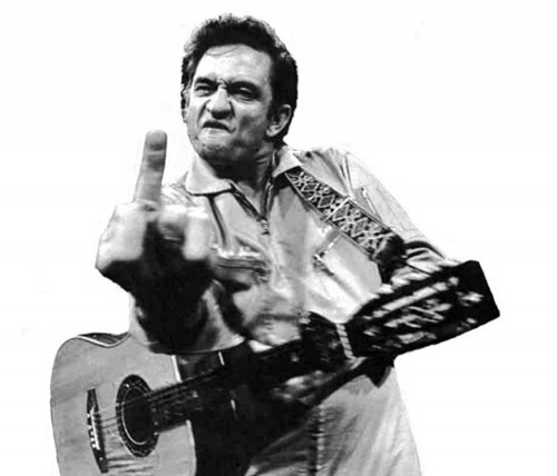 Johnny Cash Finger Tattoo