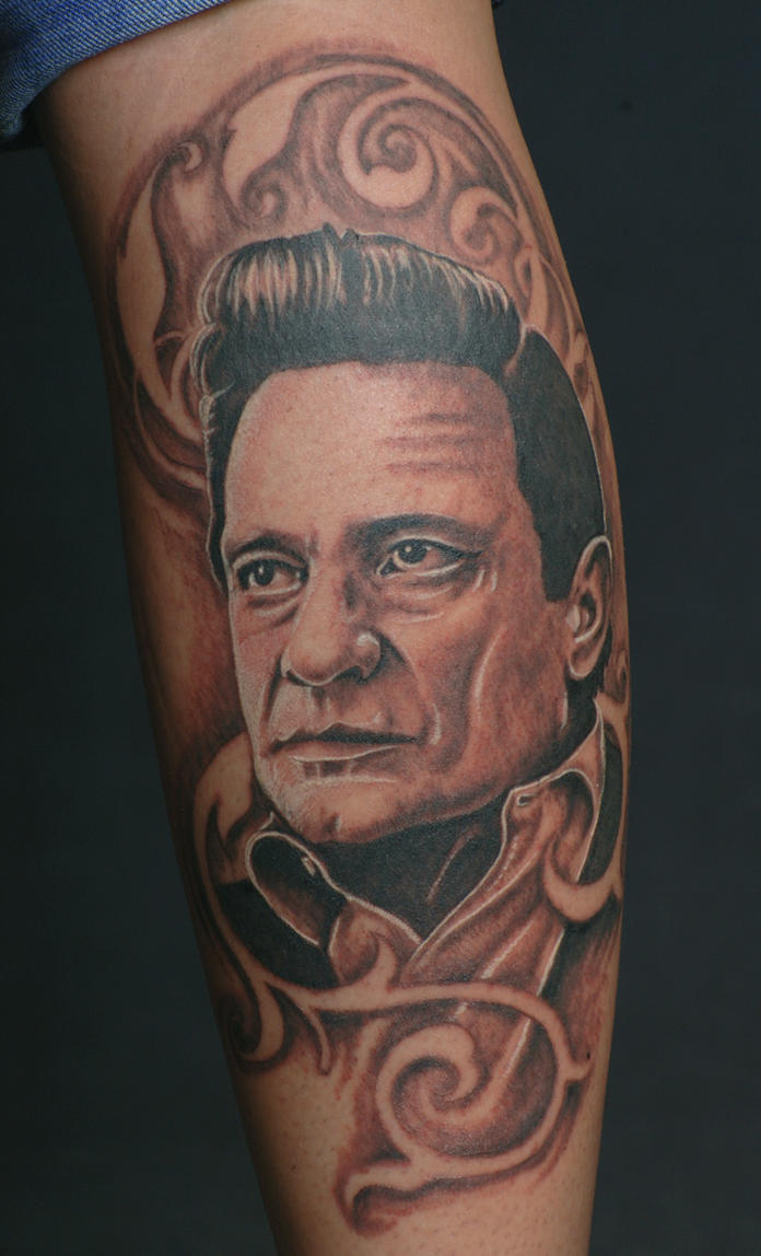 Johnny Cash Finger Tattoo