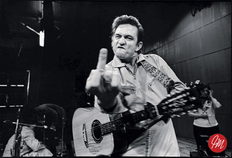 Johnny Cash Middle Finger Background