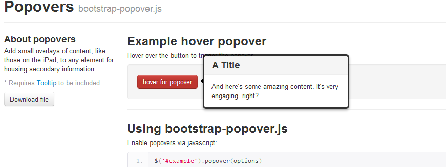 Jsfiddle Bootstrap Popover