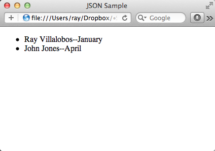 Json Example Code Project