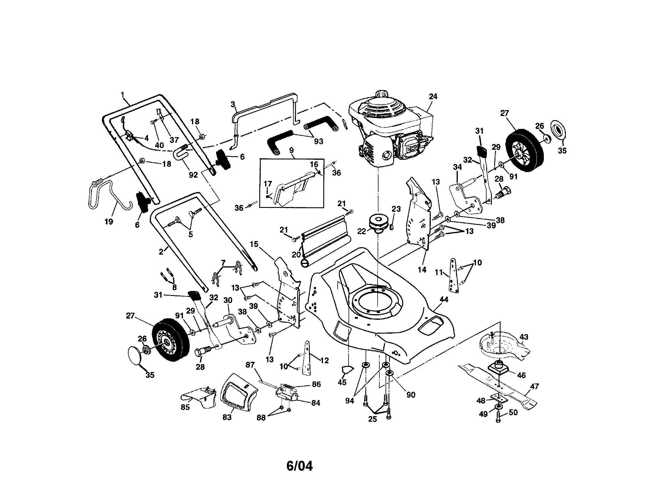 Lawn Mower Engine Parts Diagram