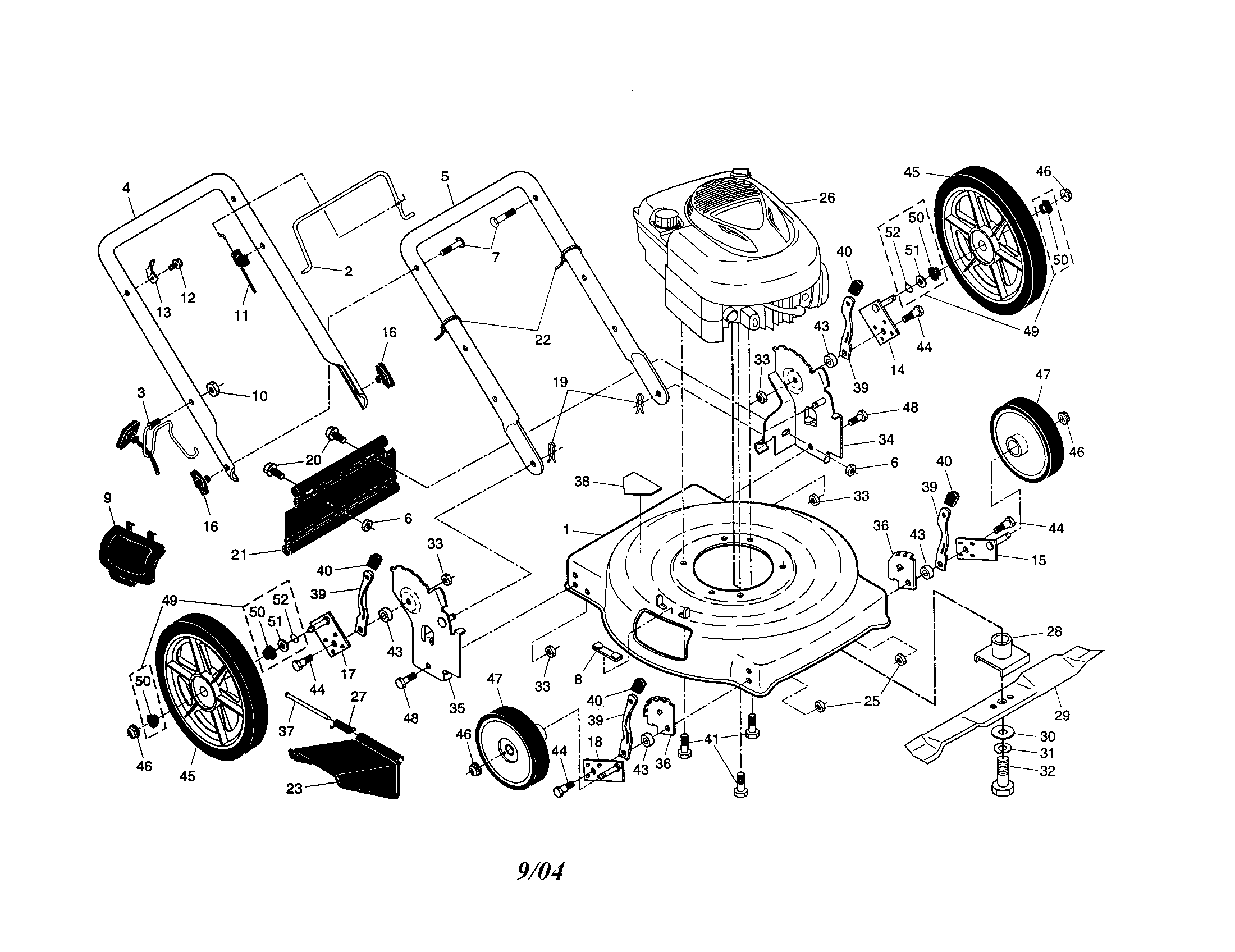 Lawn Mower Engine Parts Diagram