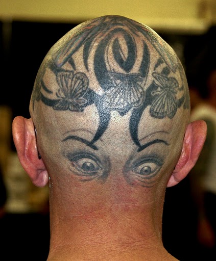 Lawn Mower Tattoo On Head