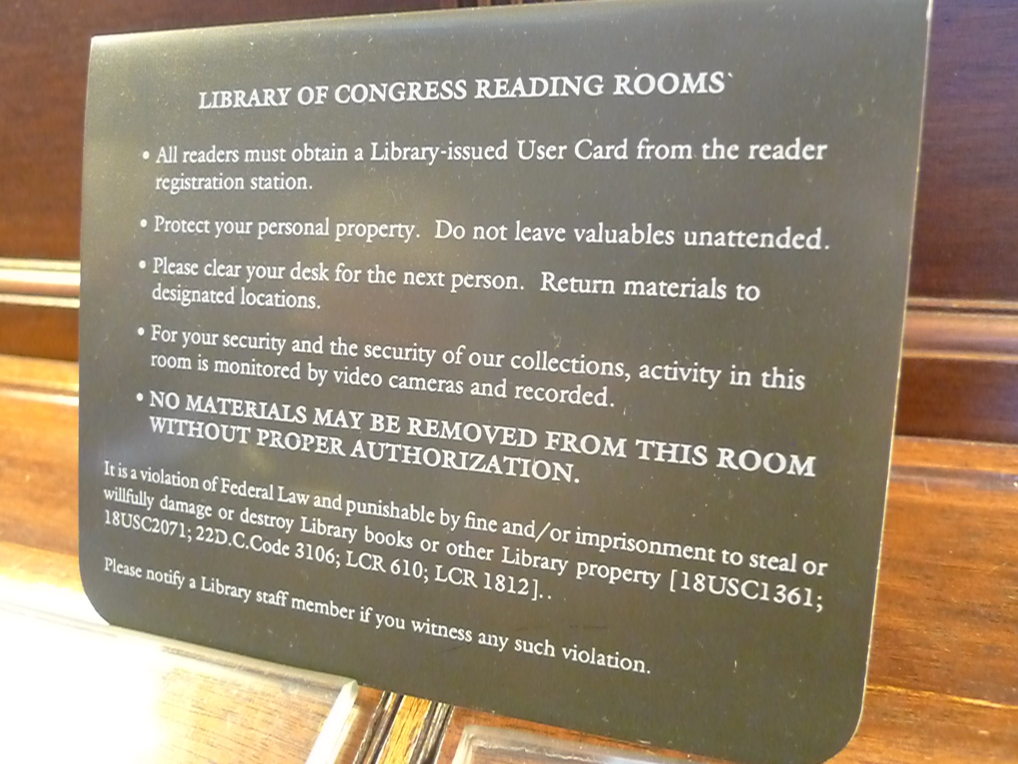 Library Of Congress Reading Room Rules