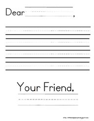 Lined Writing Paper For Kindergarten Printable