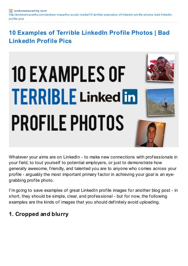 Linkedin Profile Picture Examples