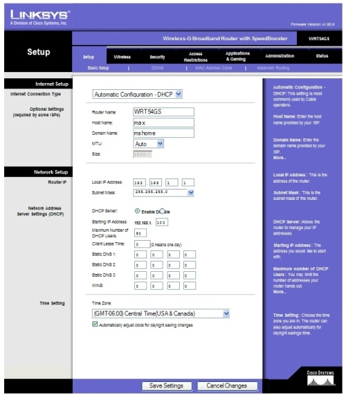 Linksys Router Setup Page Password