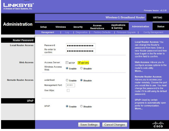 Linksys Wireless Router Configuration Page