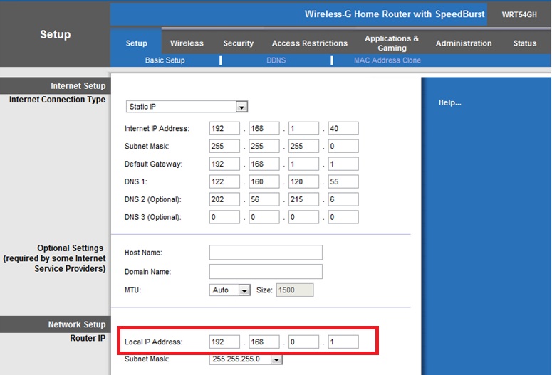 Linksys Wireless Router Setup Ip Address