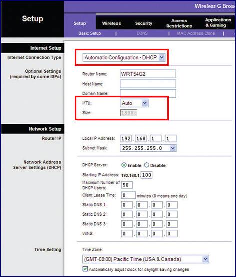 Linksys Wrt54g2 Setup Page