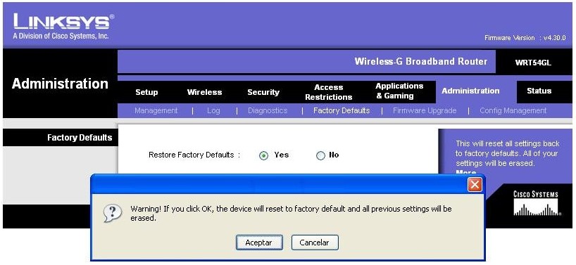 Linksys Wrt54gc Reset