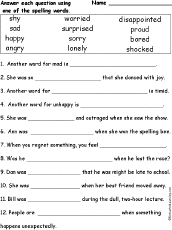 List Of Emotions For Kids