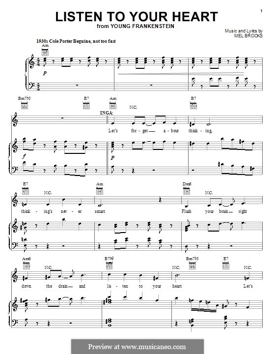 Listen To Your Heart Sheet Music