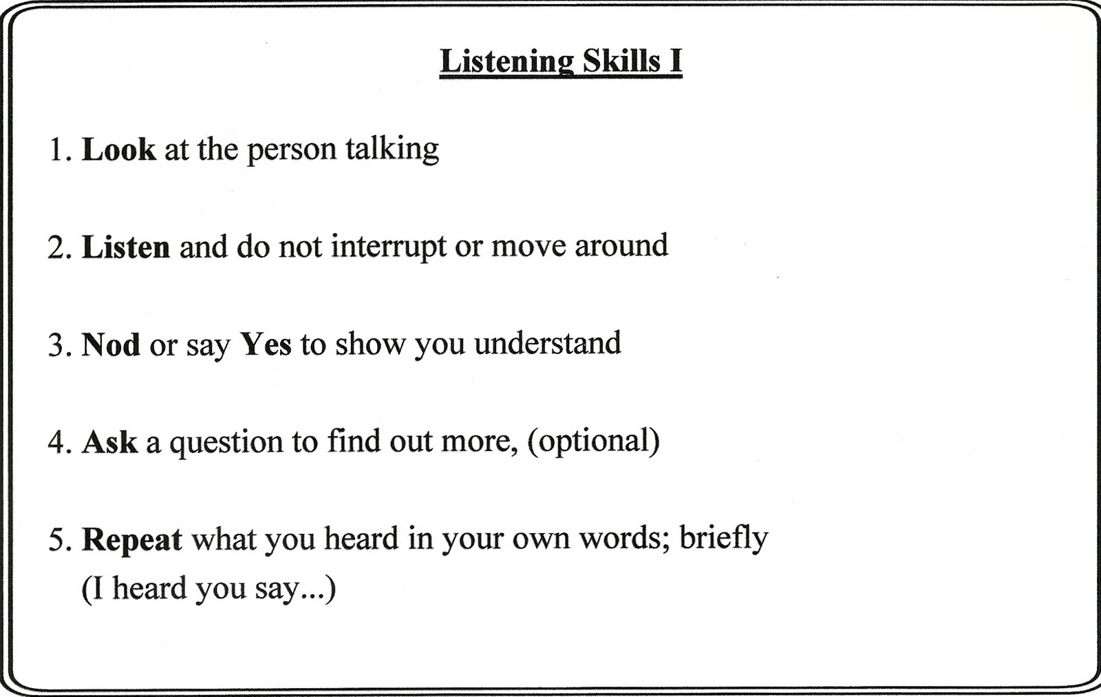 Listening Skills Activities