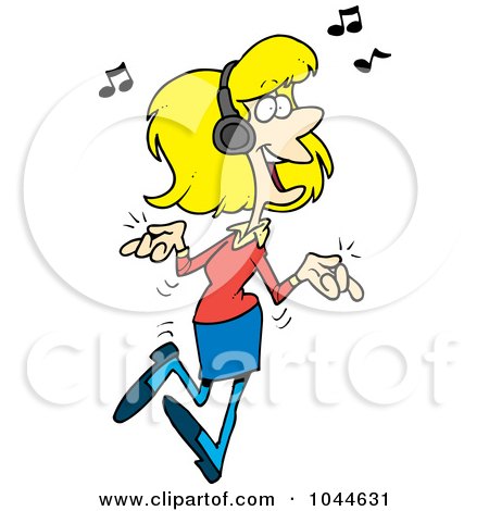 Listening To Music Cartoon Clip Art