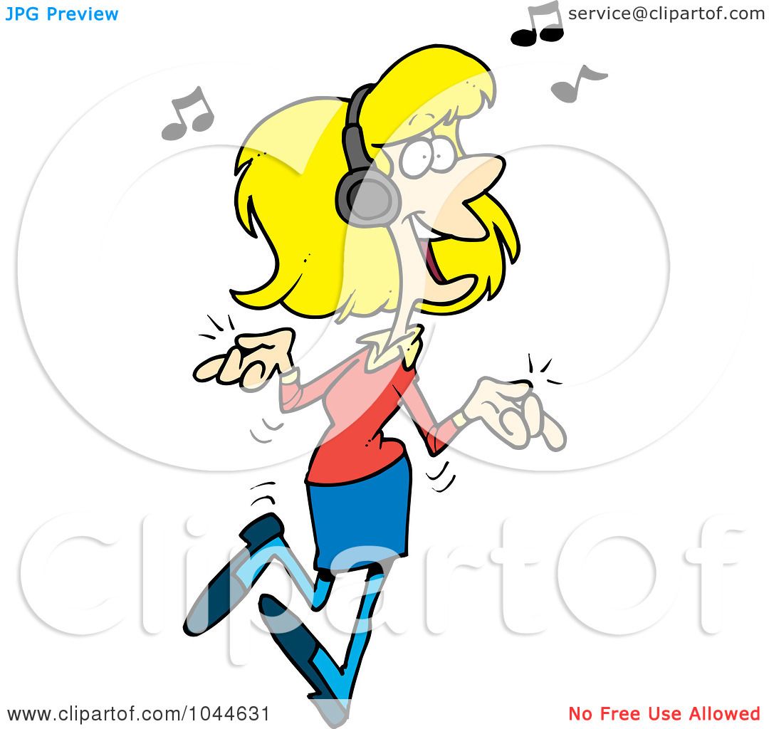 Listening To Music Cartoon Clip Art