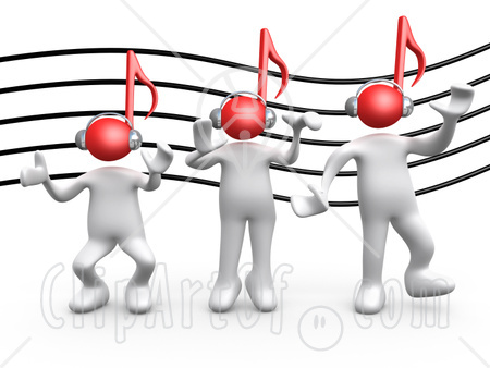 Listening To Music Cartoon Clip Art