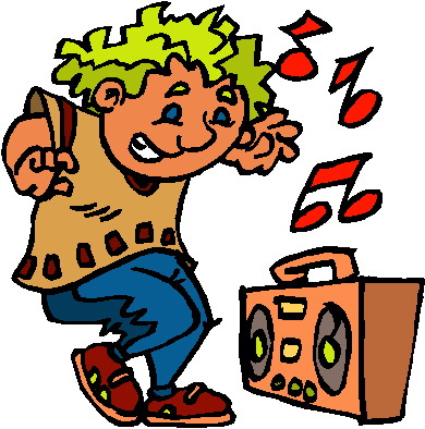 Listening To Music Cartoon Clip Art