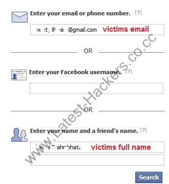 Login Facebook Reset