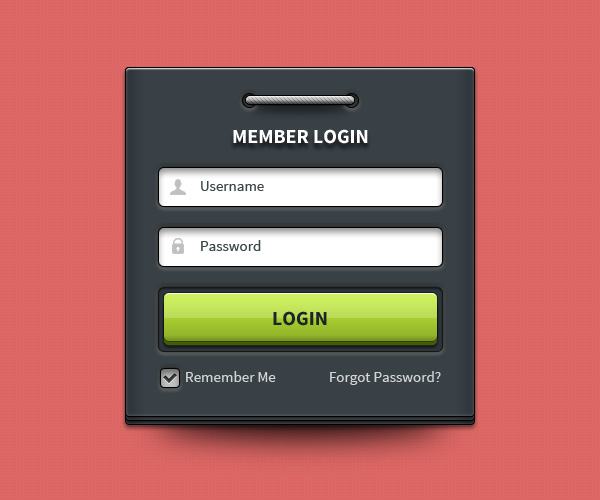 Login Form Psd Download