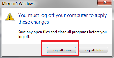 Logoff Button Windows 7