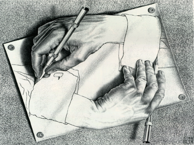 Mc Escher Hands Drawing Hands