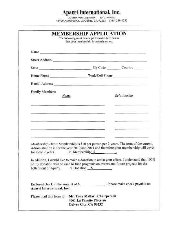 Membership Application Form Template