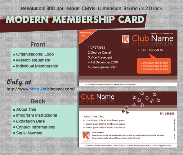 Membership Card Template Free