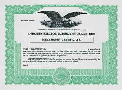 Membership Certificate Llc