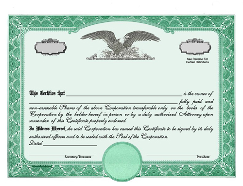 Membership Certificate Llc