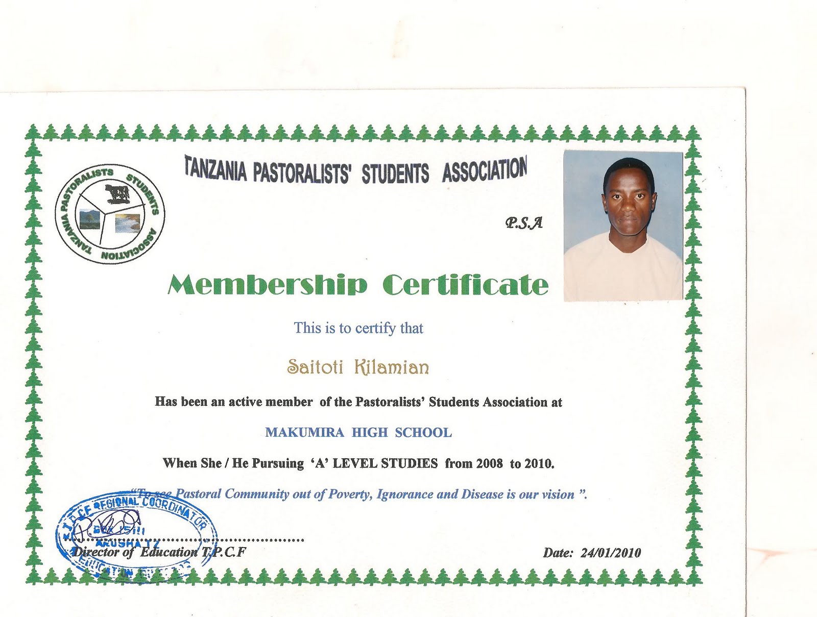 Membership Certificate Sample