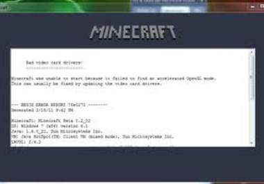 Minecraft Bad Video Card Drivers Fix Download