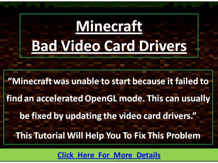 Minecraft Bad Video Card Drivers Fix Download