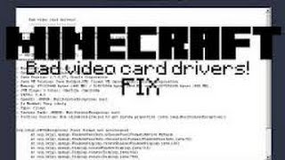 Minecraft Bad Video Card Drivers Fix Windows Vista