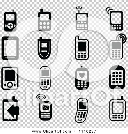 Mobile Phone Clipart Black And White