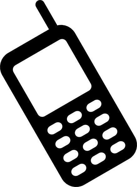 Mobile Phone Clipart Black And White