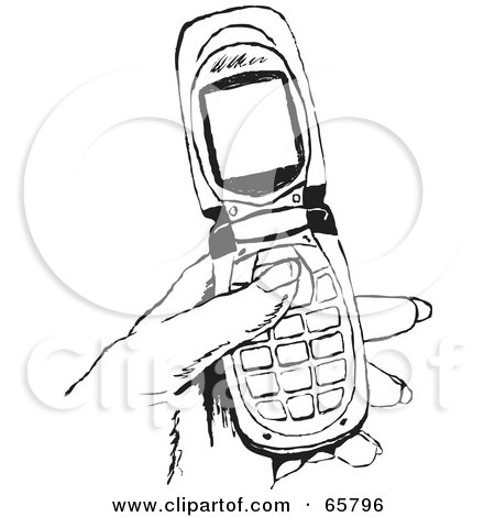 Mobile Phone Clipart Black And White