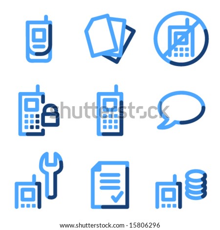 Mobile Phone Icon Blue