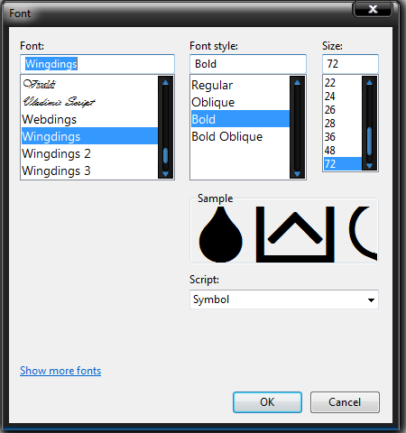 Mobile Phone Symbol Wingdings