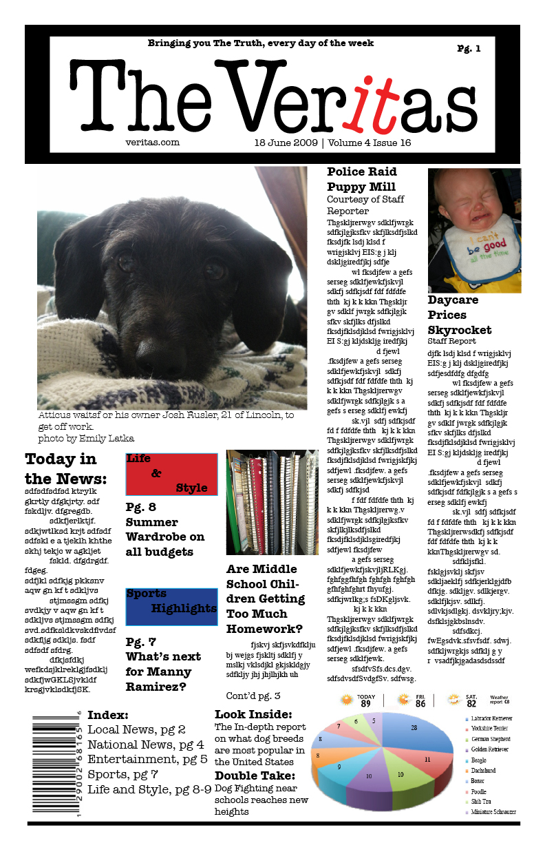 Mock Newspaper Front Page Template