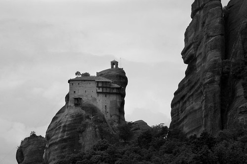 Monastery Greece Cliff